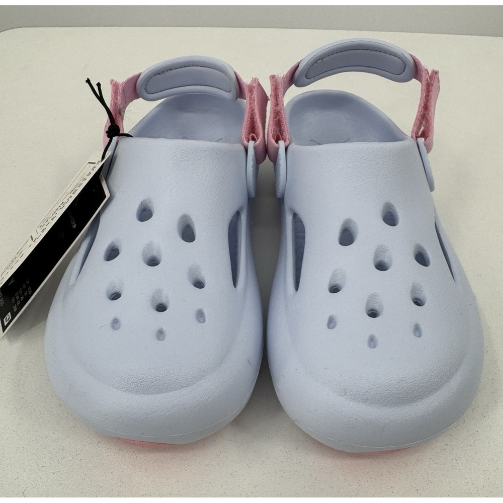 Jordan Girl's Hydrip Slide Sandals 1Y Blue/Pink Slip-on Clogs Adjustable Strap